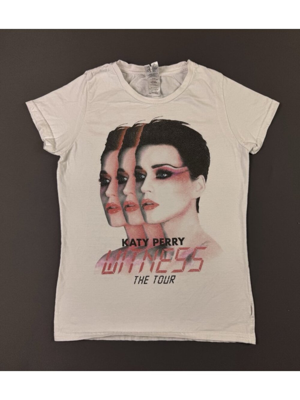Rare Vintage Y2K Katy Perry Witness Tour Concert Art Promo White Large Tee Women